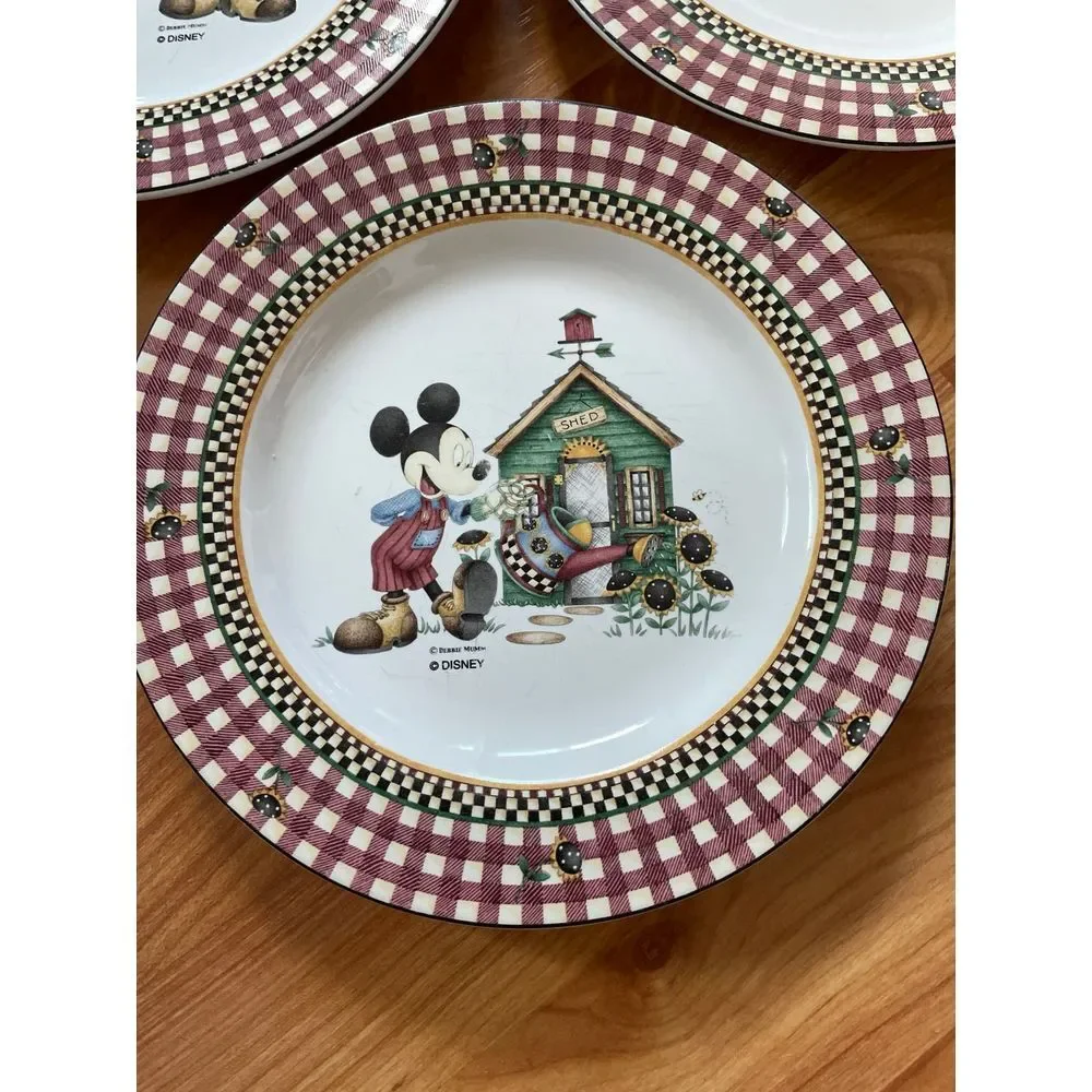 VTG‎ 3 Collectors Disney 2000 Debbie Mumm Mickey' s Garden Salad Plates